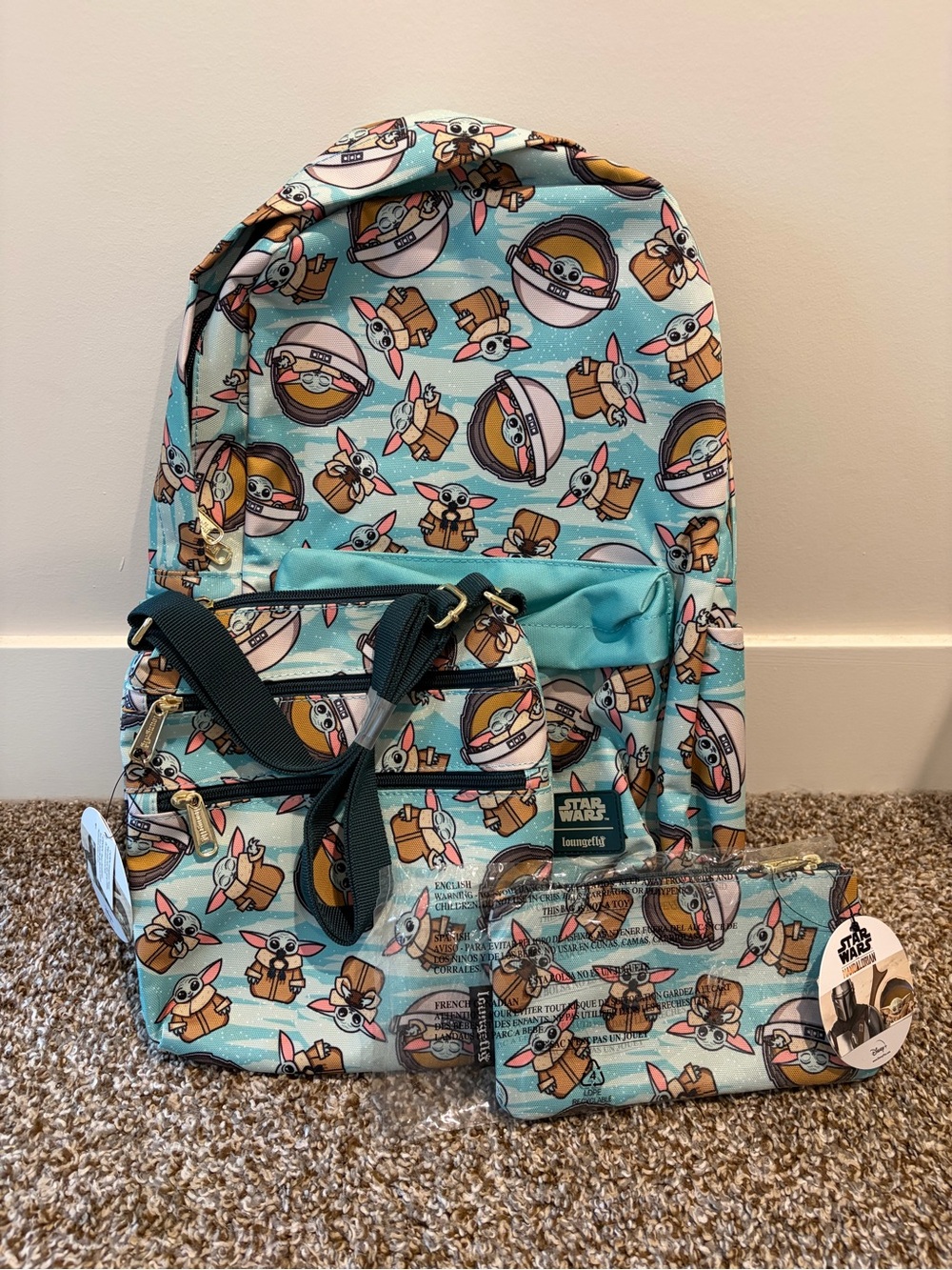 Star Wars The Mandalorian Grogu Canvas Backpack Pouch & Crossbody (plsRead)
